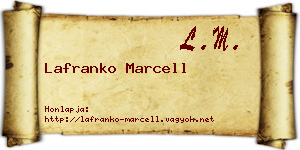 Lafranko Marcell névjegykártya